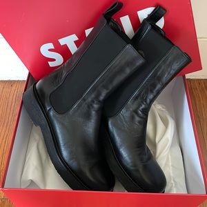 Staud Palomino boots smooth leather black